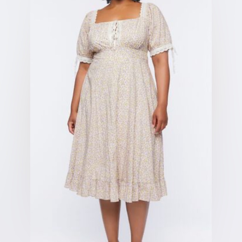 Forever 21 Ditsy Floral Print Midi Dress